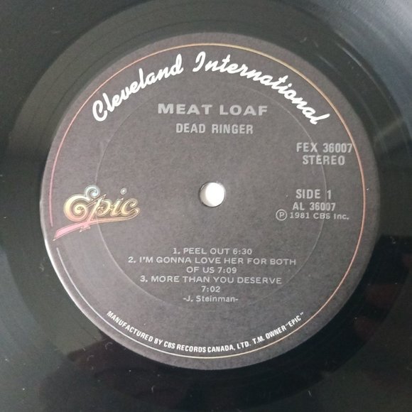 Vintage Meat Loaf Dead Ringer vinyl record, 1981 first pressing, original - Picture 10 of 11